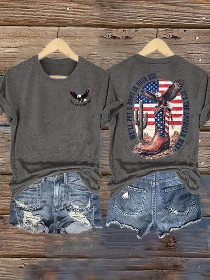 Women's Boots and the Eagle Print T-Shirt