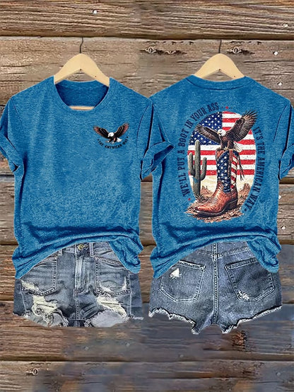 Women's Boots and the Eagle Print T-Shirt
