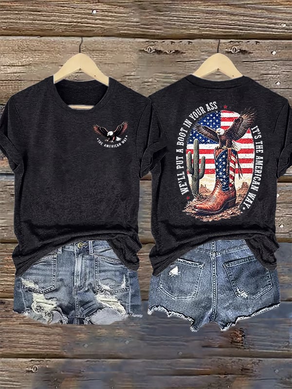 Women's Boots and the Eagle Print T-Shirt
