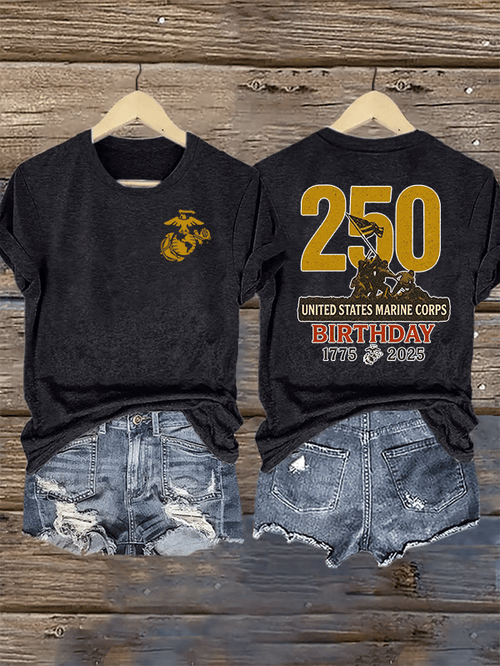 Women's  UNITED STATES MARINE CORPS BIRTHDAY Print T-Shirt