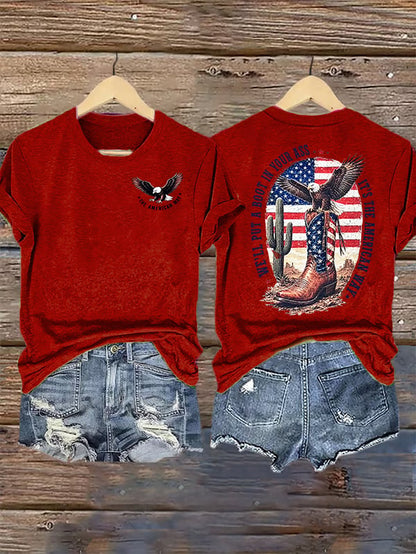 Women's Boots and the Eagle Print T-Shirt