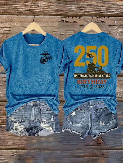 Women's  UNITED STATES MARINE CORPS BIRTHDAY Print T-Shirt