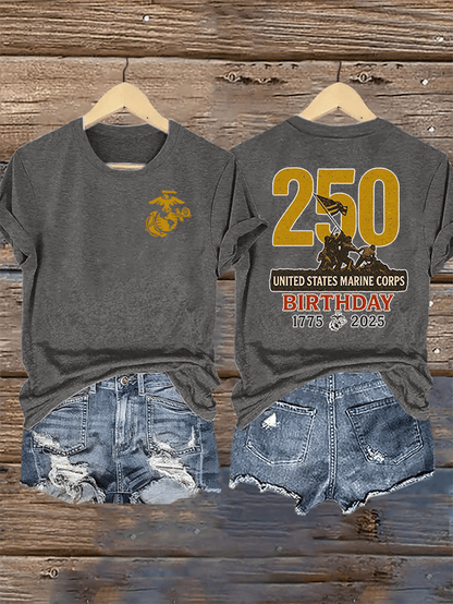 Women's  UNITED STATES MARINE CORPS BIRTHDAY Print T-Shirt
