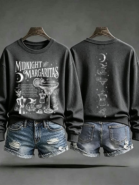 Women's Midnight Margaritas Print Casual Sweatshirt
