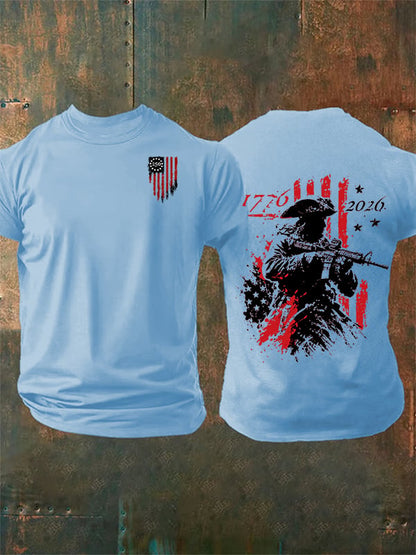 Men's 250th Anniversary Distressed American Flag 2-sided Shirt