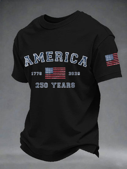 Men's American flag flowers Print T-shirt